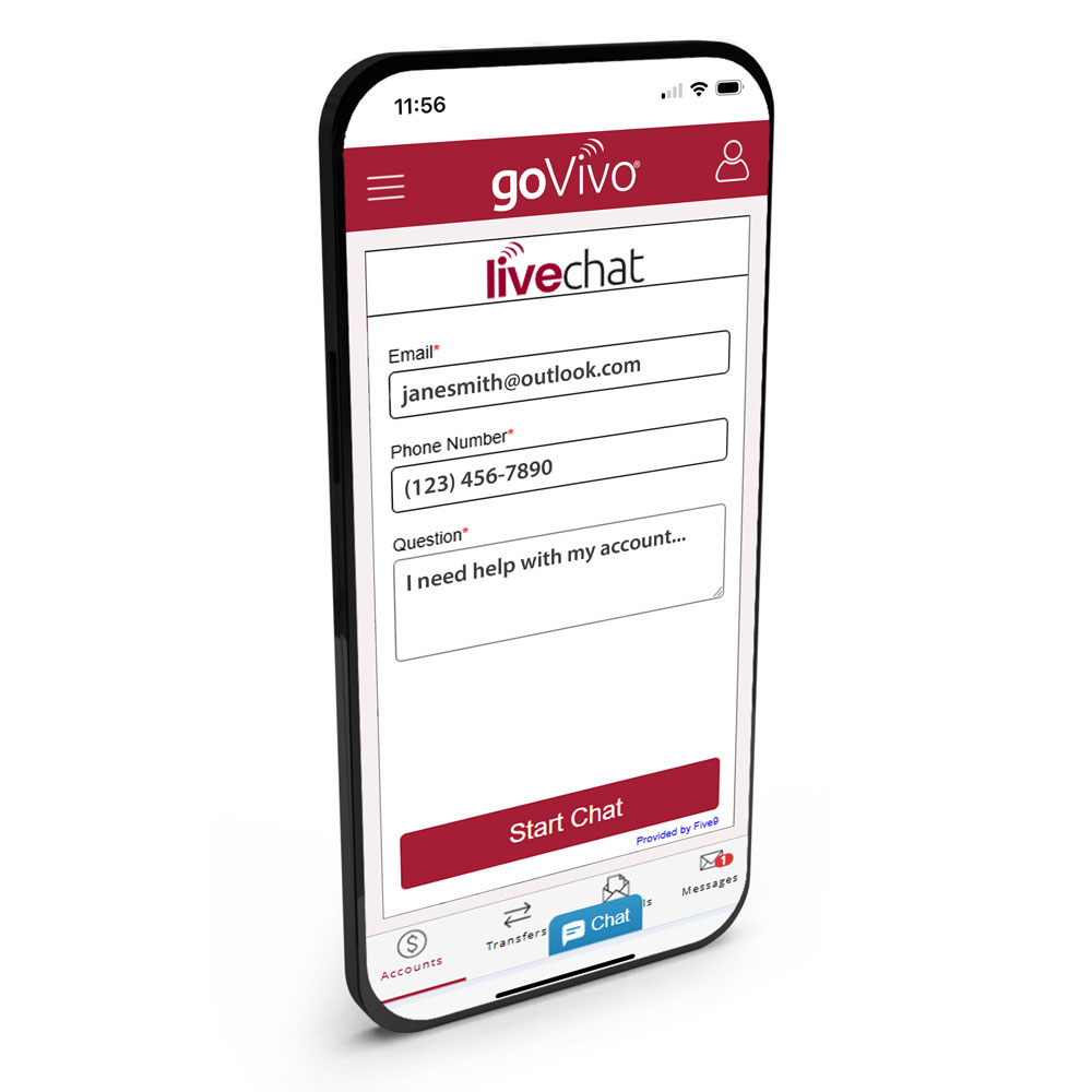 govivo-live-chat-mockup goVivo mobile banking app with live chat
